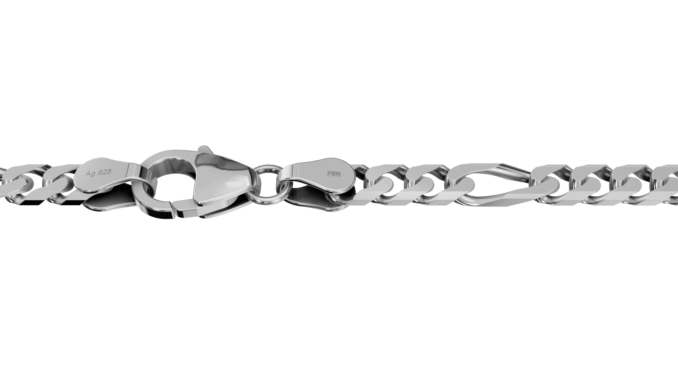 Armband Figaro diamantiert 4.3mm