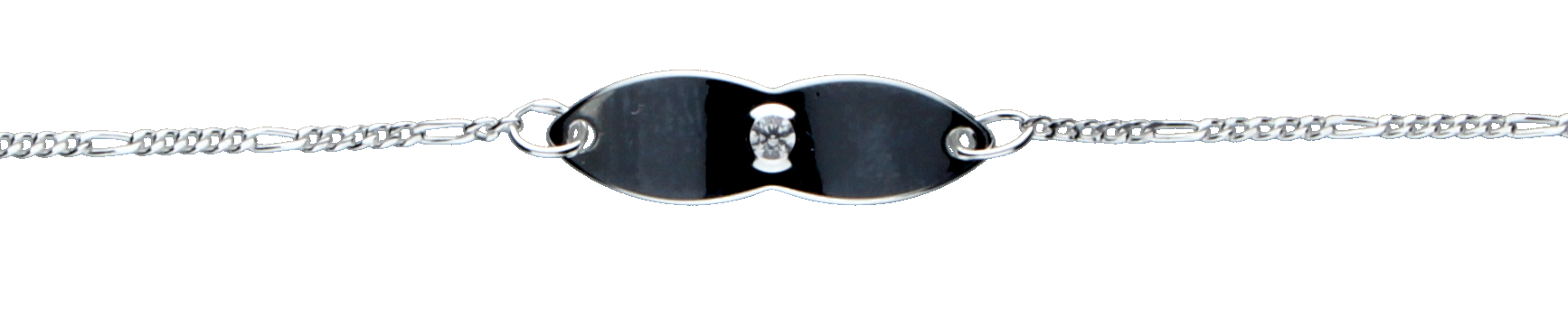 Id-Armband Figaro diamantiert