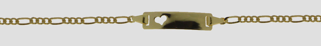 Id-Armband Figaro diamantiert 2.1mm