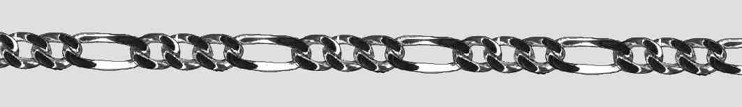 Armband Figaro diamantiert 4.6mm