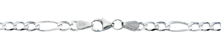 Necklace Figaro diamond cut 3.9mm