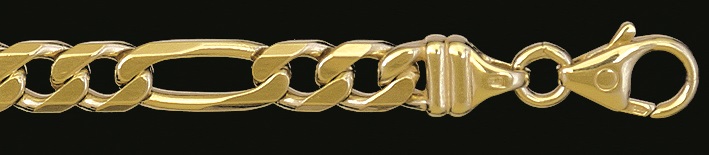 Armband Figaro diamantiert 6mm